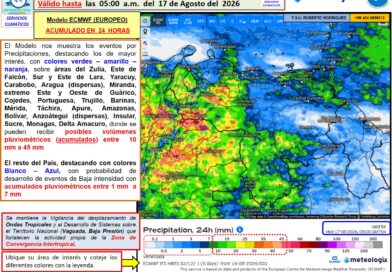 Se prevén lluvias dispersas por el paso de Onda Tropical 37 en Falcón
